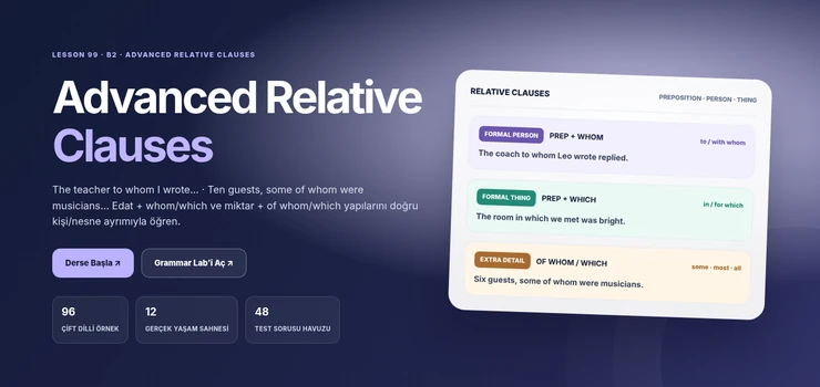 Advanced Relative Clauses B2 İngilizce ders görseli