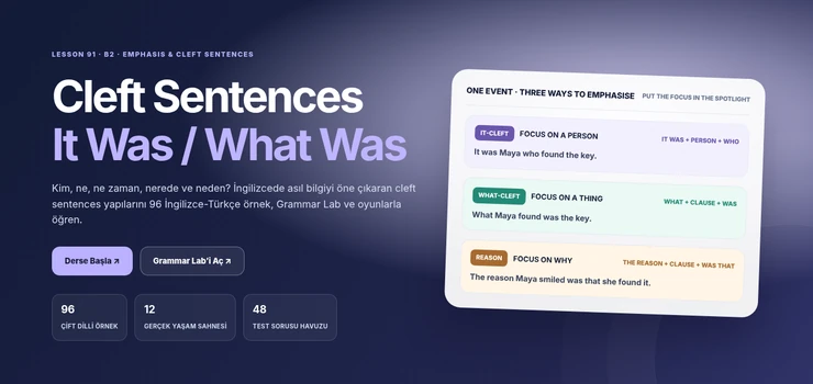 Cleft Sentences It Was What Is vurgulu cümleler dersi