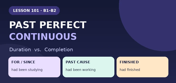Past Perfect Continuous vs Past Perfect İngilizce ders görseli