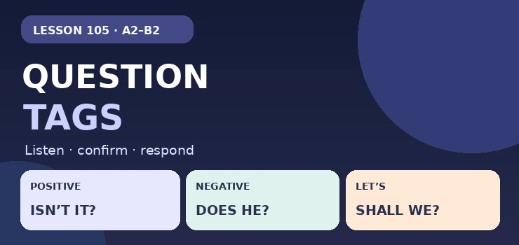 Question Tags: Positive / Negative / Special Cases İngilizce ders görseli