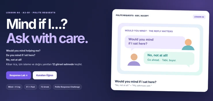 Would You Mind Do You Mind polite response practice illustration